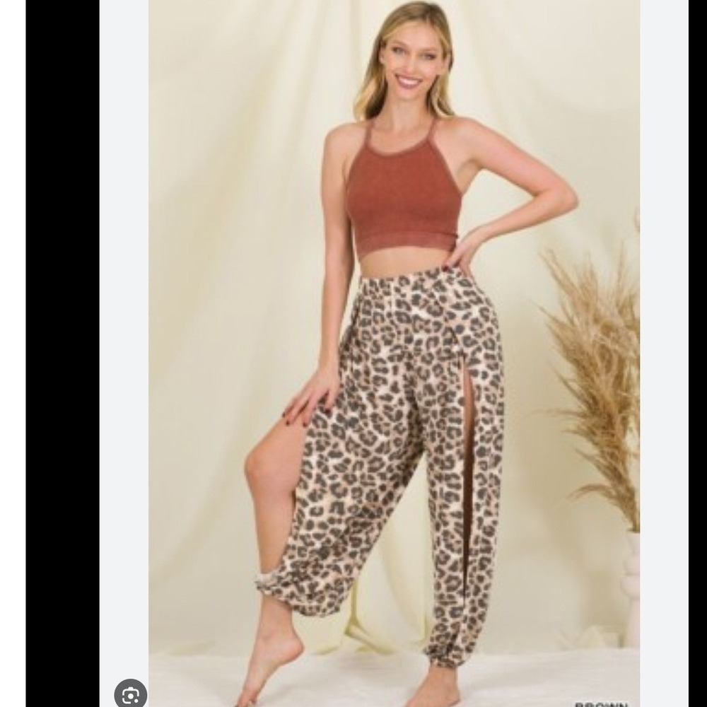 Zenana Leopard Print‎ Beach Pants Bundle | Plus Size 1X 2X 3X | Lot